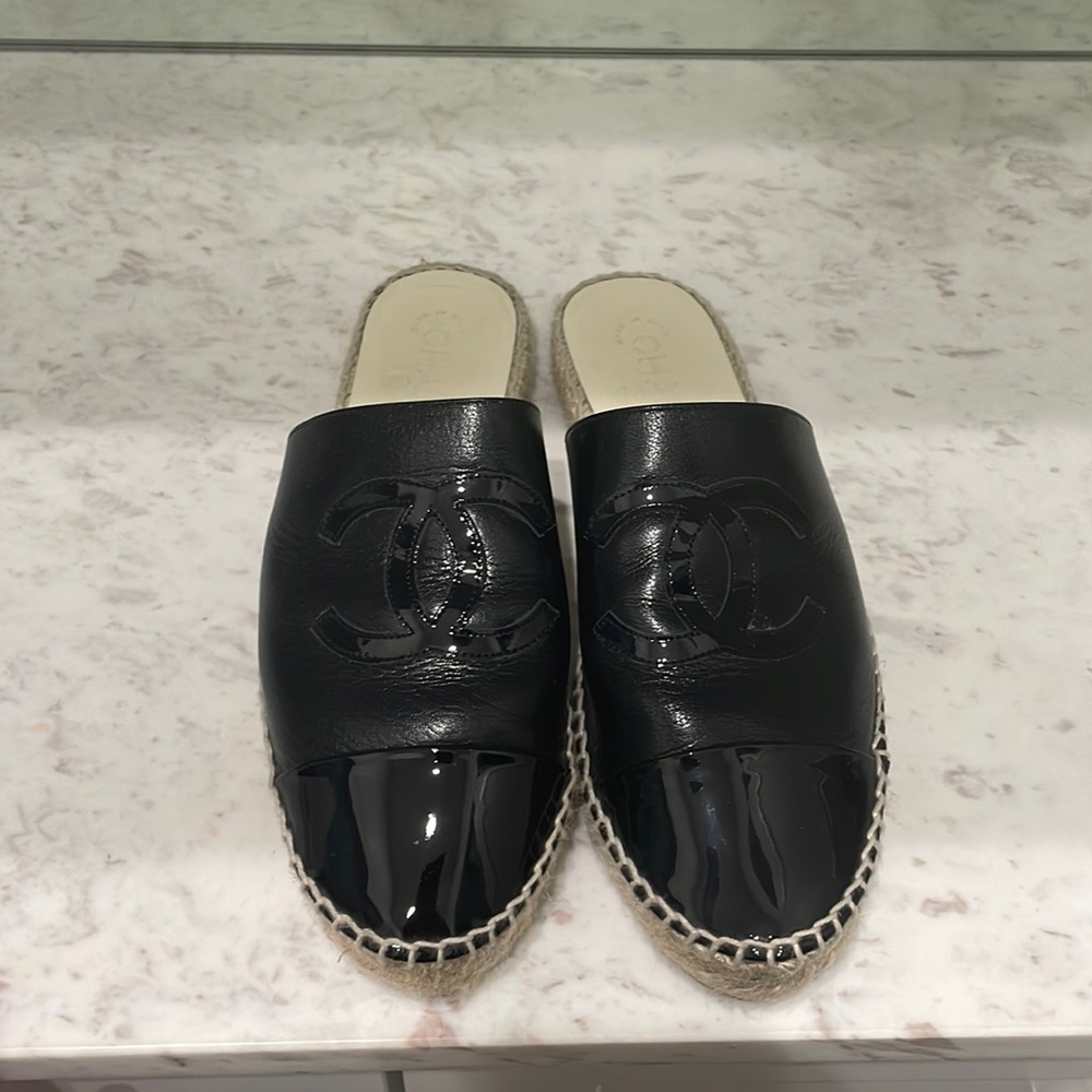 Authentic Chanel espadrilles black